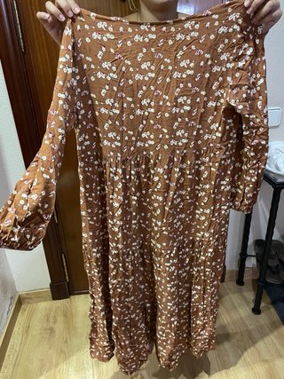 Vestido floral marrón Corte Inglés