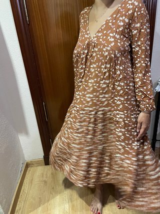 Vestido floral marrón Corte Inglés