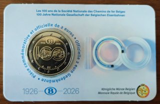2 Euros Bélgica 2026 Ferrocarriles Belgas.