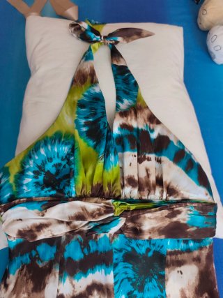 Vestido largo estampado tie-dye