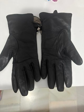 Guantes clasicos de piel negra para mujer