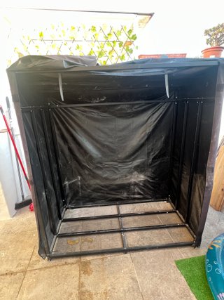 Leñero Outsunny Acero 300kg con Funda 140cm
