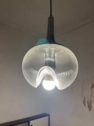 Lámpara colgante vintage cristal y metal