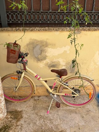 Bicicleta Paseo B-TWIN Beige/Rosa
