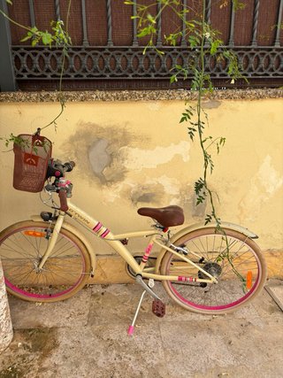 Bicicleta Paseo B-TWIN Beige/Rosa