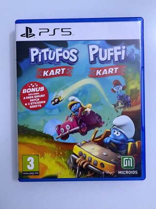 PS5 Puffi Kart + Patch + 2 Fogli Adesivi