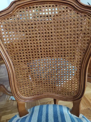 4 Sillas Clásicas Madera Tapizadas