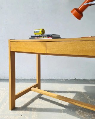 Escritorio de haya y formica. Vintage, 80s.