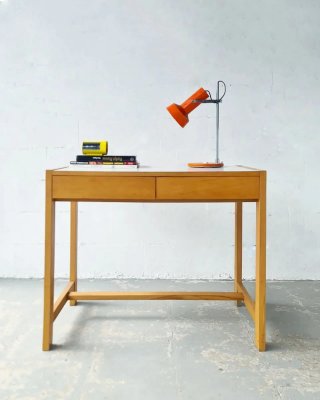 Escritorio de haya y formica. Vintage, 80s.