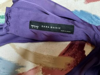 Top Zara Raso Violeta Talla S