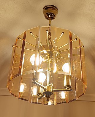 Lámpara colgante Hollywood-Sputnik cristal ámbar