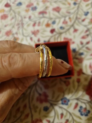 Anillo Parfois Plata y Baño Oro talla M