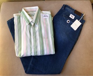 Camisa J&J XXL y Vaquero Cortefiel 46