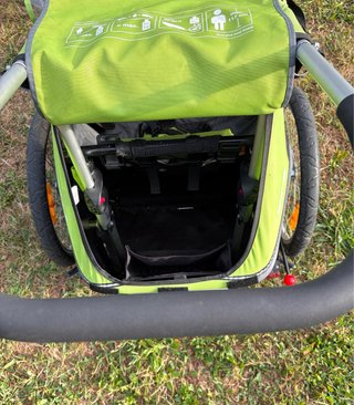 Remolque bici Croozer Kid 1 verde + kit paseo