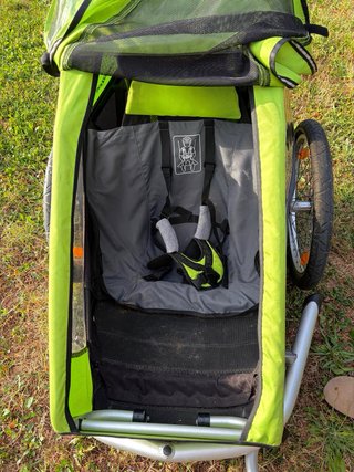 Remolque bici Croozer Kid 1 verde + kit paseo