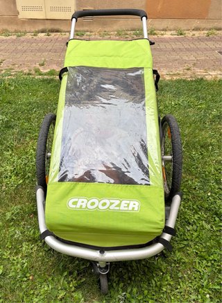 Remolque bici Croozer Kid 1 verde + kit paseo