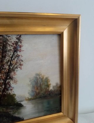 Oleo Francisco Toledano Paisaje Río