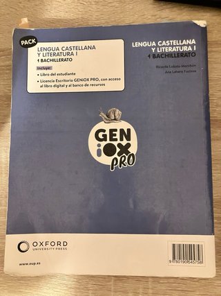 Lengua castellana y literatura I. Libro del est...