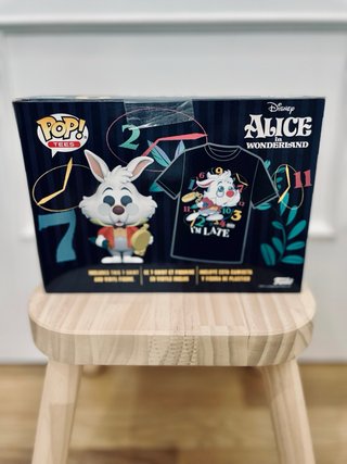 Funko Pop & Tee White Rabbit 1062 Flocked Disney