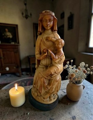 Escultura Virgem com Menino Jesus Antiga