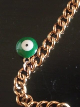 Pulsera ojo turco dorada