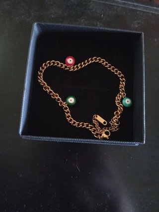 Pulsera ojo turco dorada
