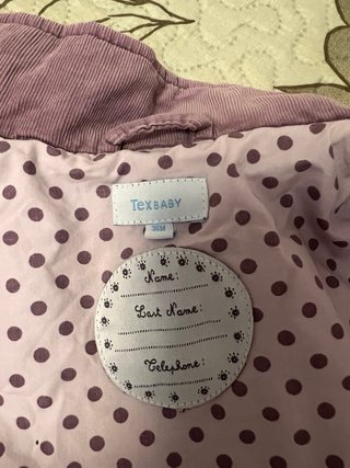 Abrigo Tex Talla 36 Meses