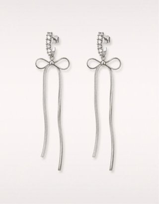 Pendientes lazo plata con brillos