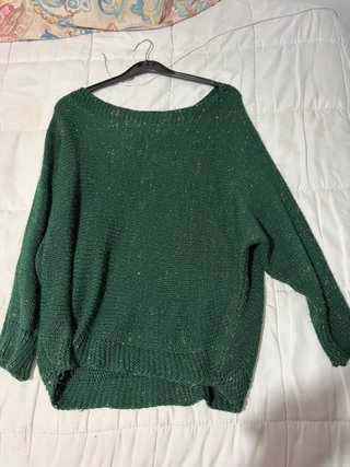Jersey verde con brillos dorados Talla única