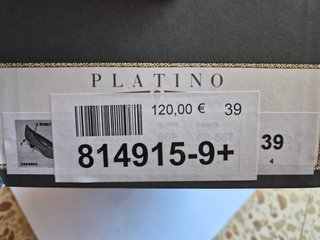 Zapatos Platino negros de tacón con borde charol