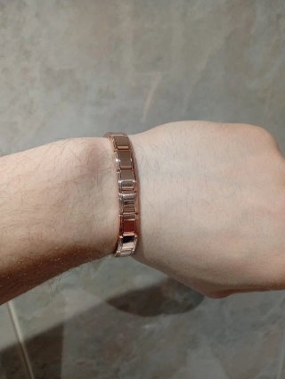 Pulsera Acero Inoxidable Elástica Oro Rosa