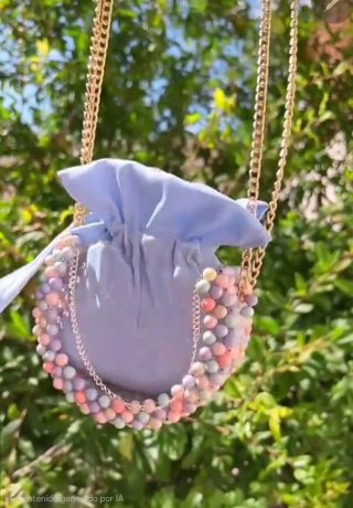 Bolso bombonera artesanal perlas