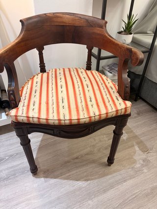 Sillón inglés madera maciza y ratán + 100 años
