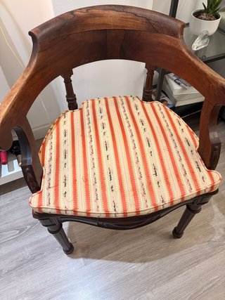 Sillón inglés madera maciza y ratán + 100 años