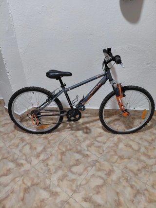 Bicicleta Montaña Decathlon Gris/Naranja