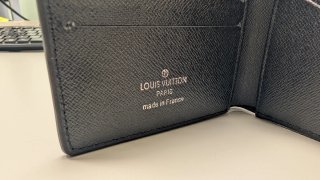 Cartera Louis V. Supreme Negra Naranja Nueva