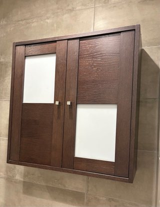 Armario de baño madera y cristal