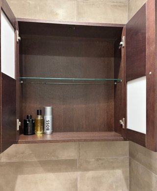 Armario de baño madera y cristal