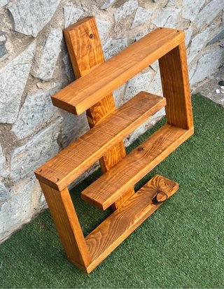 Mensola portafiori in legno sospesa