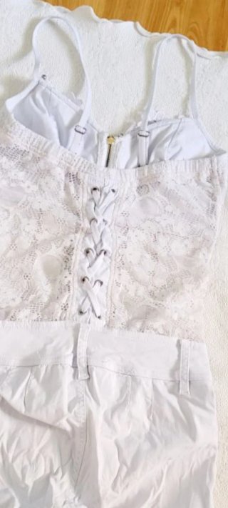 Mono Colombiano Blanco Encaje Cremallera