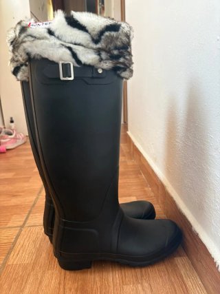 Botas de agua Hunter negras con forro