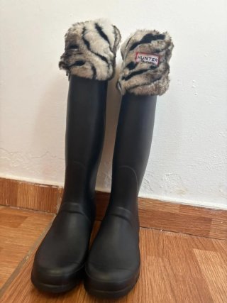 Botas de agua Hunter negras con forro
