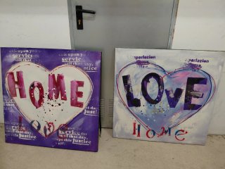 Cuadros Corazón HOME y LOVE