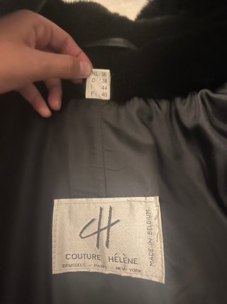 Abrigo de cuero COUTURE HÉLÈNE negro