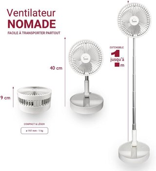 Ventilatore portatile pieghevole ricaricabile rosa