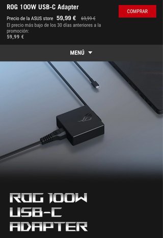 Adaptador Portátil ROG 100W
