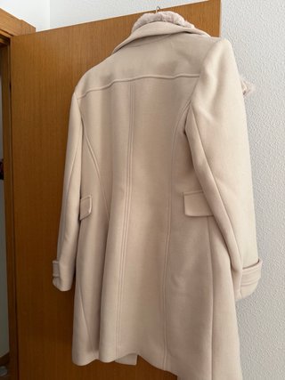 Abrigo Salsa XL crema con cuello pelo