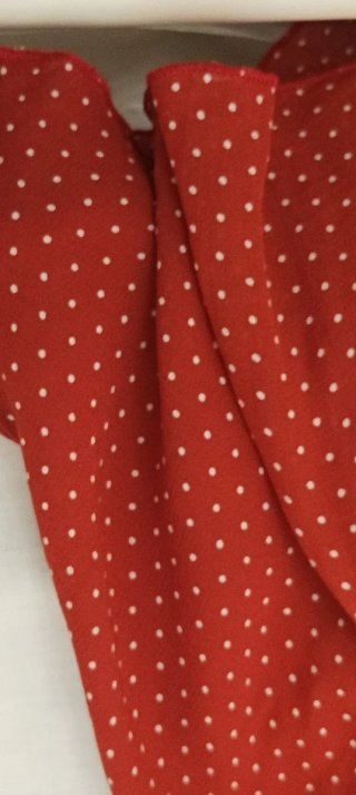 Falda roja con topos