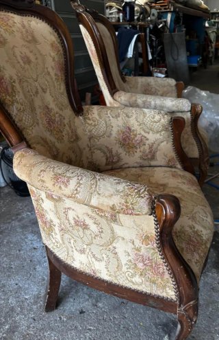 Coppia Poltrone Stile Luigi XVI