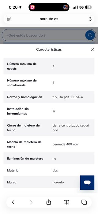 Alquiler de cofre de techo de 421litros